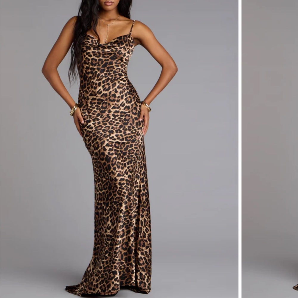 Windsor Leopard Print Maxi Dress in Brown and Black